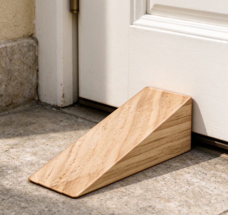 Solid Wood Door Wedge – Non-Slip, Drill-Free Door Stop
