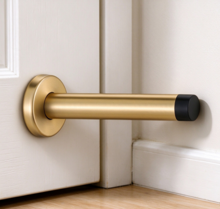 Gold Cylindrical Anti-Collision Door Stop – Sophisticated, Modern Style