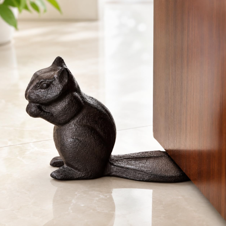 Vintage Cast Iron Squirrel Doorstop – Industrial-Style Weighted Floor Door Wedge