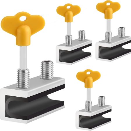 U-Shaped Aluminum Alloy Sliding Window Limiter Lock – Keyed Knob Safety Lock (4-Piece Set)