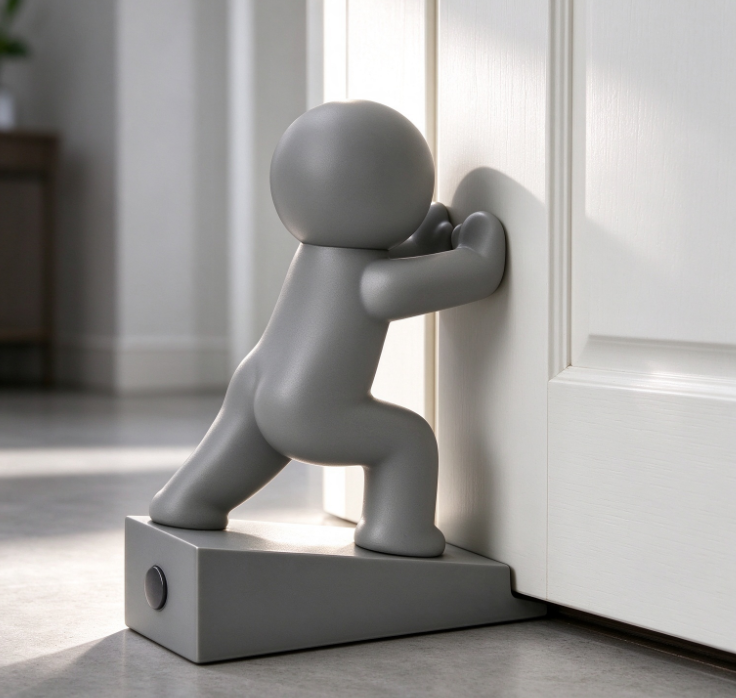 Creative "Little Man" Doorstop – Fun Plastic Wedge-Style Door Stopper - Image 2