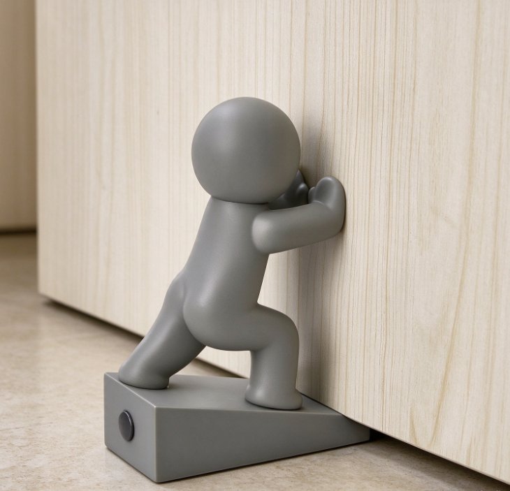 Creative "Little Man" Doorstop – Fun Plastic Wedge-Style Door Stopper