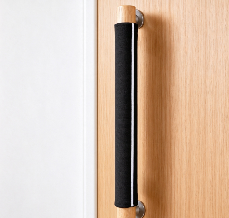 Long Black Fabric Handle Cover – Anti-Collision Guard for Large Door Handles
